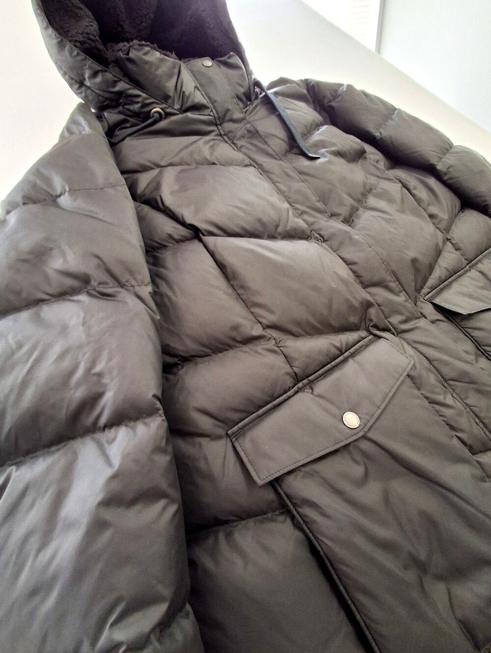 Eddie Bauer Women’s 3X Black Down Puffer Parka Faux Fur Hood Winter Coat - Picture 5 of 15